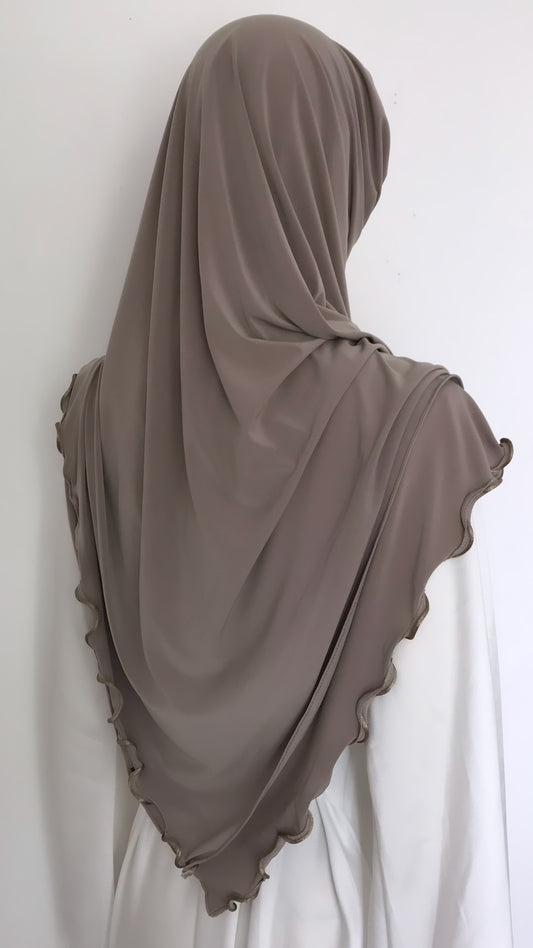 Hijab Jersey Luxe froncé Taupe clair
