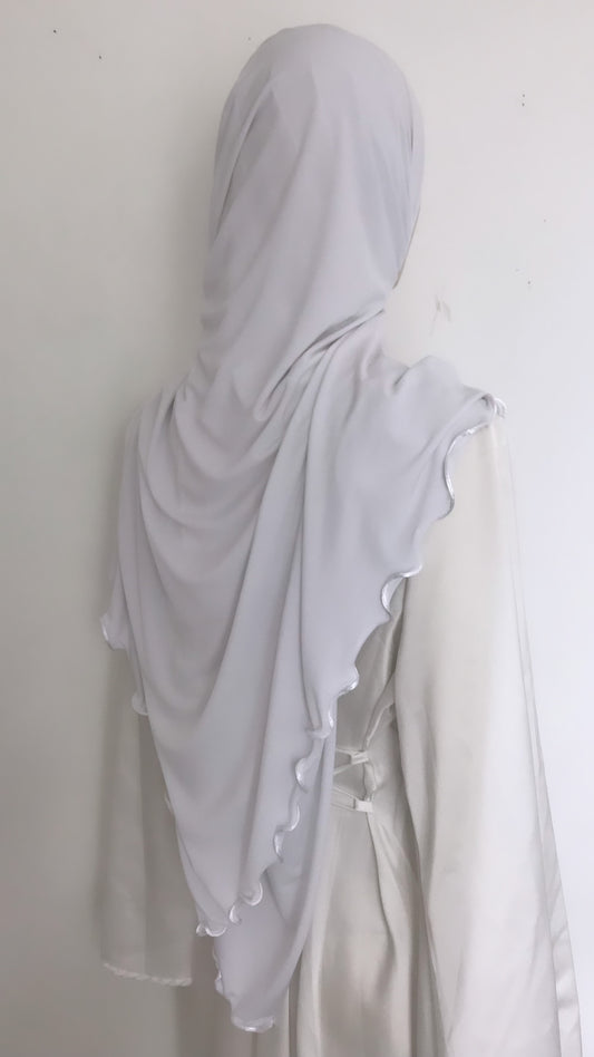 Hijab Jersey Luxe froncé Blanc