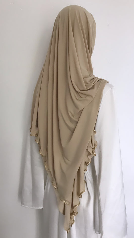 Hijab Jersey Luxe froncé Beige