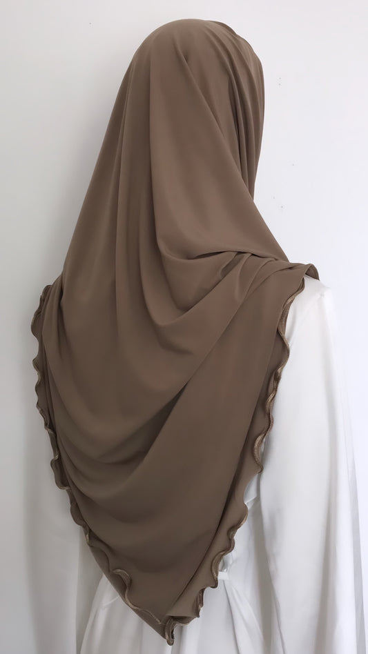 Hijab Jersey Luxe froncé Taupe