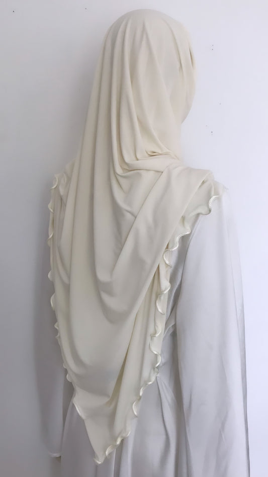 Hijab Jersey Luxe froncé Crème