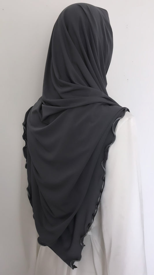Hijab Jersey Luxe froncé Gris